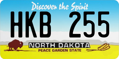 ND license plate HKB255