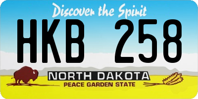 ND license plate HKB258