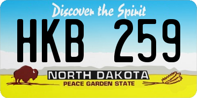 ND license plate HKB259