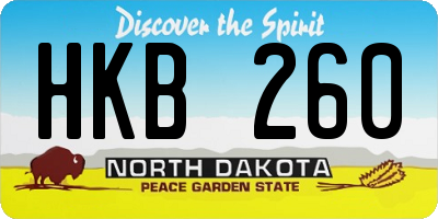ND license plate HKB260
