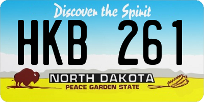 ND license plate HKB261