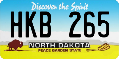 ND license plate HKB265