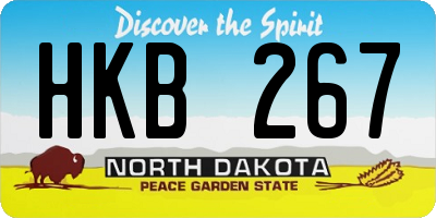 ND license plate HKB267
