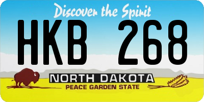 ND license plate HKB268