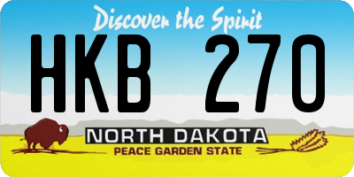 ND license plate HKB270