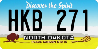 ND license plate HKB271