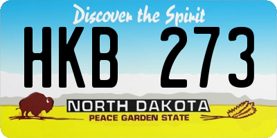 ND license plate HKB273