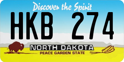 ND license plate HKB274