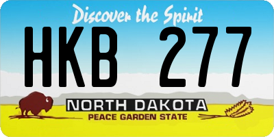 ND license plate HKB277