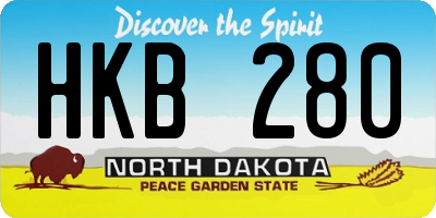 ND license plate HKB280
