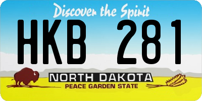 ND license plate HKB281