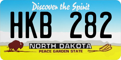 ND license plate HKB282