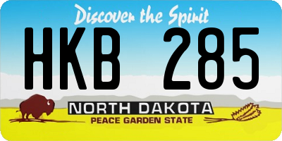 ND license plate HKB285