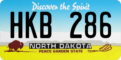 ND license plate HKB286