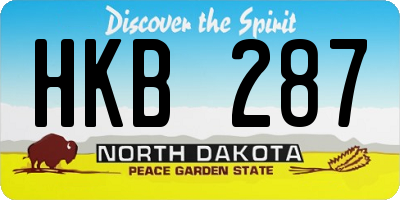 ND license plate HKB287