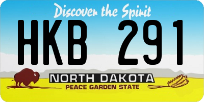 ND license plate HKB291