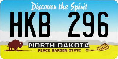 ND license plate HKB296