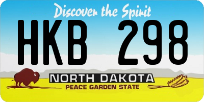 ND license plate HKB298