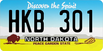 ND license plate HKB301