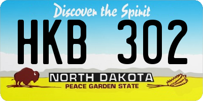 ND license plate HKB302