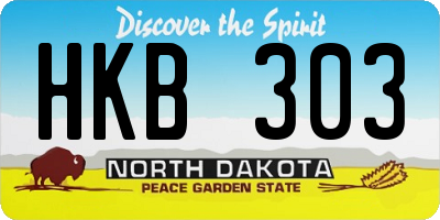 ND license plate HKB303