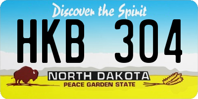 ND license plate HKB304