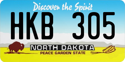 ND license plate HKB305