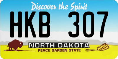 ND license plate HKB307