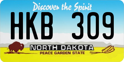 ND license plate HKB309