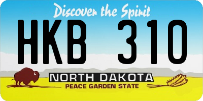 ND license plate HKB310