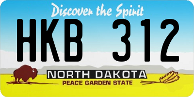 ND license plate HKB312