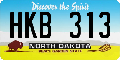 ND license plate HKB313