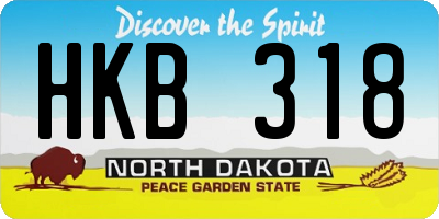 ND license plate HKB318
