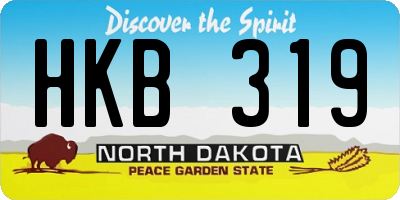 ND license plate HKB319