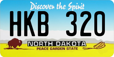 ND license plate HKB320
