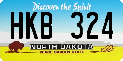 ND license plate HKB324