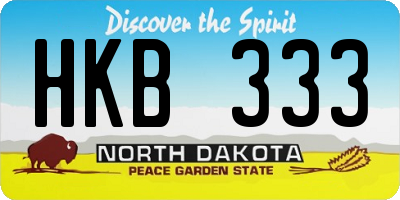 ND license plate HKB333