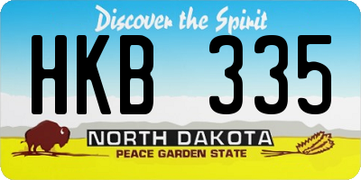ND license plate HKB335