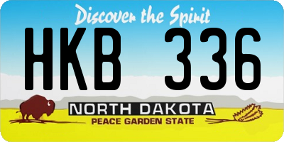 ND license plate HKB336