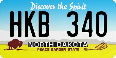 ND license plate HKB340
