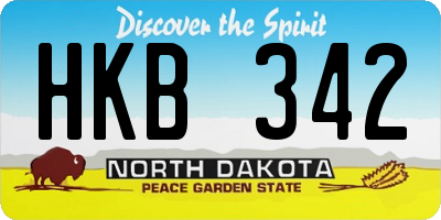 ND license plate HKB342