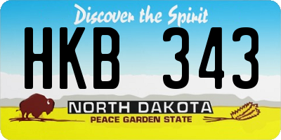 ND license plate HKB343