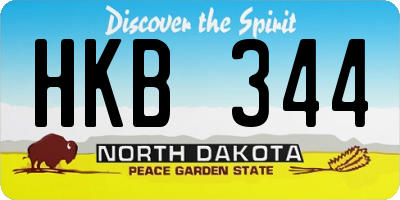 ND license plate HKB344
