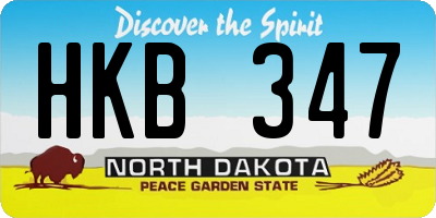 ND license plate HKB347