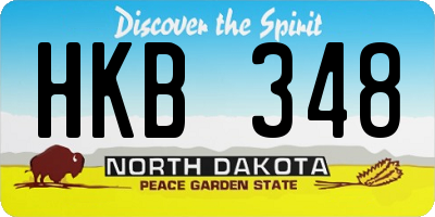 ND license plate HKB348