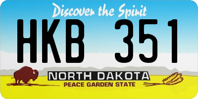 ND license plate HKB351