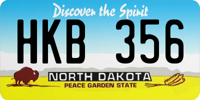 ND license plate HKB356