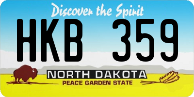 ND license plate HKB359