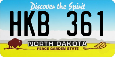 ND license plate HKB361