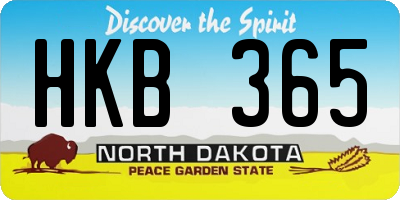 ND license plate HKB365
